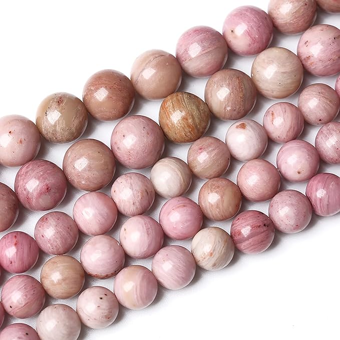 45PCS 8mm AAA Natural Pink Rhodochrosite Beads Stone Round Loose Beads for Jewelry Making DIY Bracelet Necklace 15 Inch,Energy Stone Healing Power (8mm, Rhodochrosite)