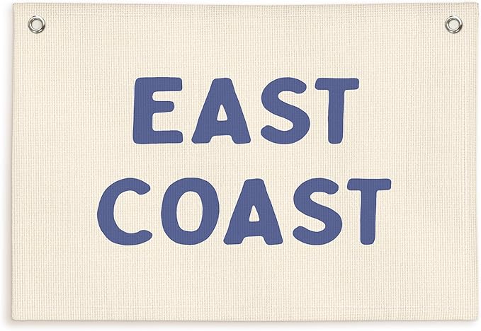 Lacama Coastal Nursery Room Decor,Vintage East Coast wall art Banner, Coastal Cowgirl Wall Art Blue Aesthetic Trendy Wall Art Dorm Decor For College Girls Canvas Banner 30x21 Inch