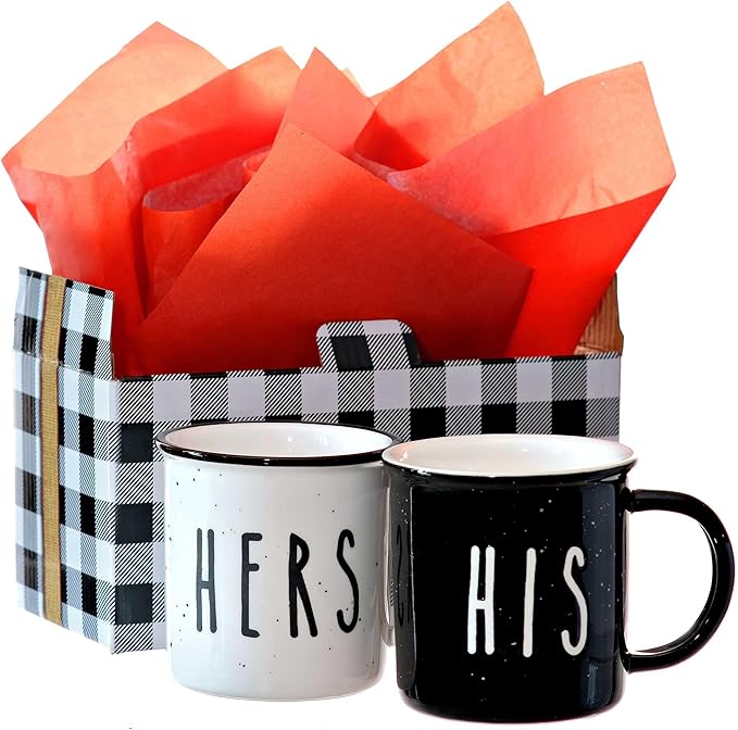 MAINEVENT His And Hers Mugs Set Of 2 Coffee Mug 11 Ounce, Cute Matching Coffee Mug Couples for Anniversary, Engagement Him Her Gift