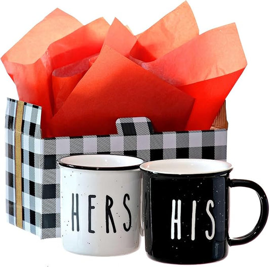 MAINEVENT His And Hers Mugs Set Of 2 Coffee Mug 11 Ounce, Cute Matching Coffee Mug Couples for Anniversary, Engagement Him Her Gift