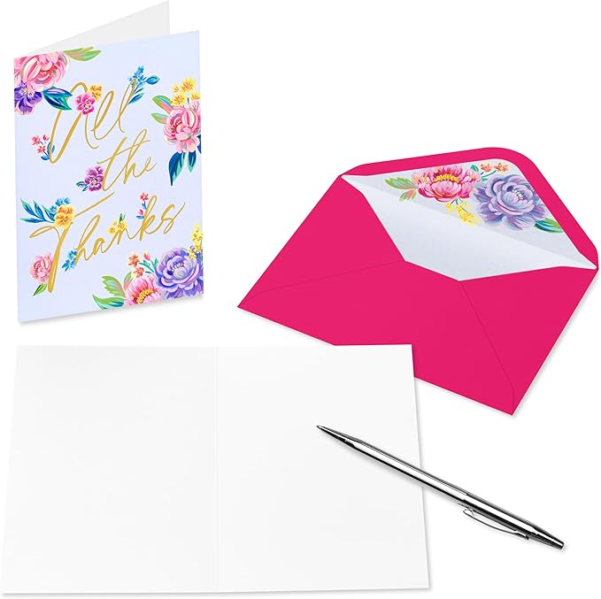 Papyrus 14-Count Blank Thank You Cards with Envelopes and Seals (All The Thanks)