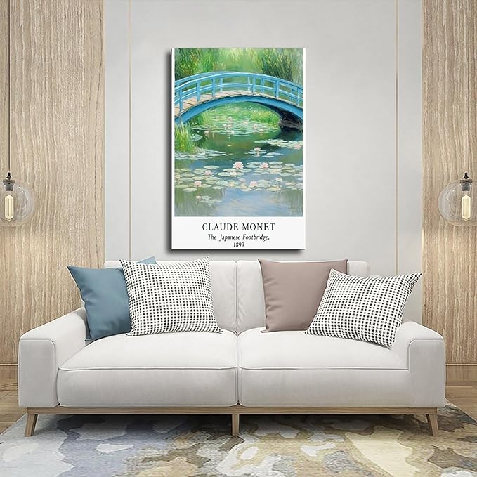 NBLKJHLFD Monet's Art Pond A Canvas Poster Wall Art Decor Print Picture Paintings for Living Room Bedroom Decoration 12×18inch(30×45cm) Unframe-style-6