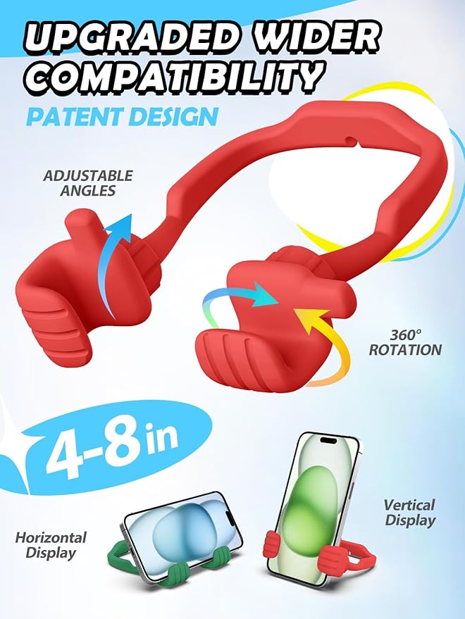 Stocking Stuffers for Teens Girls Boys Adults Cell Phone Stand: UPGRADE Adjustable Thumbs Up Lazy Phone Holder for Desk Cool Gadgets Fun Birthday Gift Ideas for Kids Teenager Women Gifts for Christmas