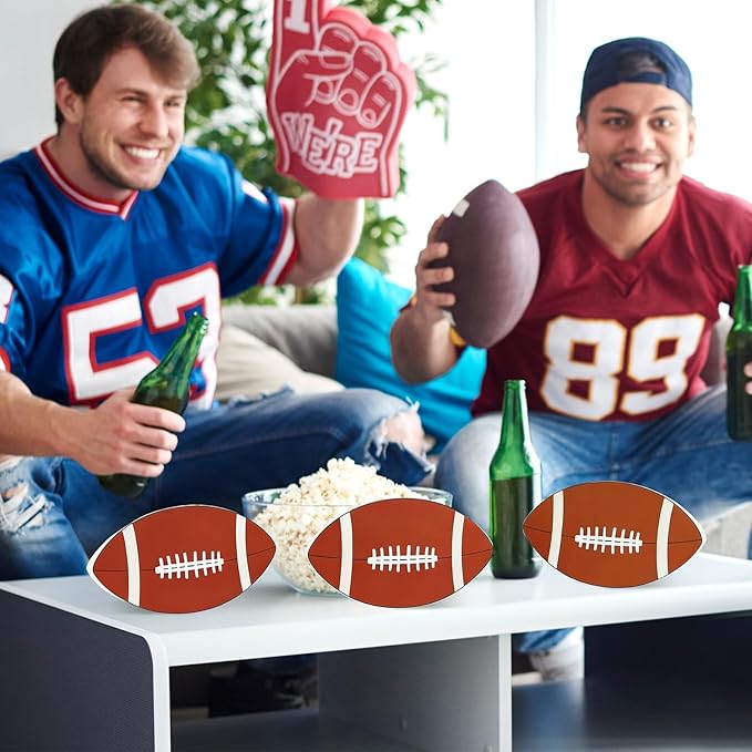 Whaline 24 Pcs Football Shaped Thank You Cards Greeting Cards with Envelopes Stickers Brown Rugby Blank Note Card for Football Season Sports Games Baby Shower Birthday Party, 4 x 6 Inch