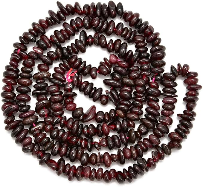 Gemstone Chips Natural Red Garnet 3-5mm Healing Crystals Waist Bracelets Necklace Kit Irregular Stone DIY Crafts Design Jewelry Making Approxi 32 inch