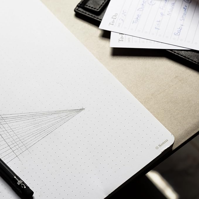 Notsu Dot Grid Notepads 8.5 x 11 inch, 2 Pack | Minimalist Dotted Memo Mouse Pads with Premium Thick Paper, Letter Size