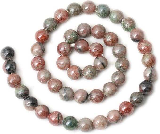 45PCS 8mm Natural Kashgar Garnet Gemstones Round Loose Beads for Jewelry Making 1 Strand 15"