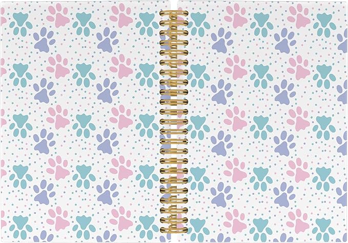 Dog Paw Themed Journal Notebook - Cute Dog Animals Pet Paws Notebooks College Ruled for Work School, Gifts for Dog Lovers Dog Mom, Office Supplies, Hardcover Spiral Notebook 5.5"x8.3"