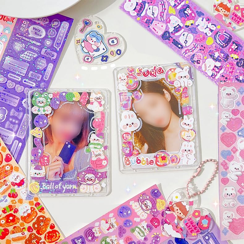100 Sheets Cute Korean Stickers for Kpop Photocards, Decor Stickers Bulk - Image 3