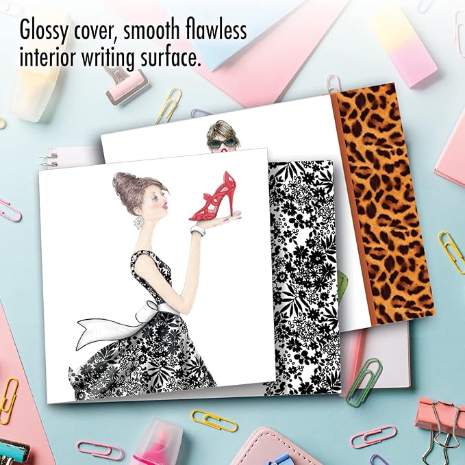 The Best Card Company - 10 Blank Note Cards for Women (4 x 5.12 Inch) - Assorted Fashion Greeting Cards for All Occasions - Write in Style MQ5067OCB-B1x10