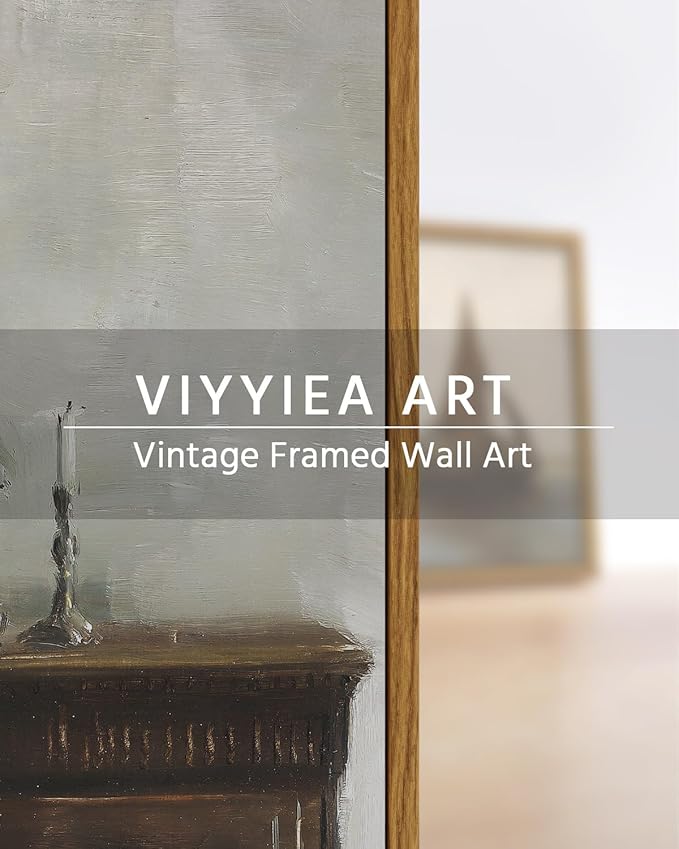 VIYYIEA Vintage Women Large Framed Wall Art, Woman Standing Reading Paintings Decor Aesthetic, 20x30 Inch Canvas Print Artwork, Retro Portrait Wall Pictures for Bedroom Living Room