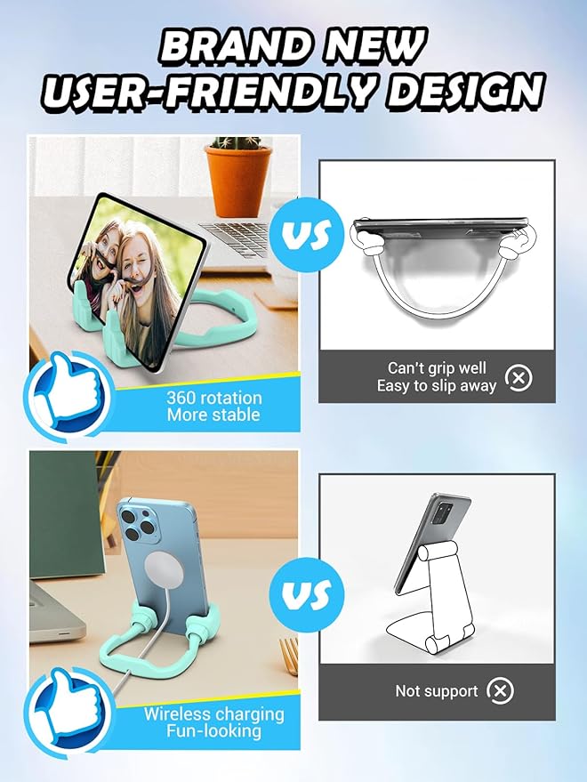 Christmas Stocking Stuffers for Teens Boys Men Adults Gifts: Cell Phone Holder for Desk Funny Gag Gift Unique Gesture Phone Stand Birthday Gifts for Teenager Girls Women White Elephant Cool Stuff