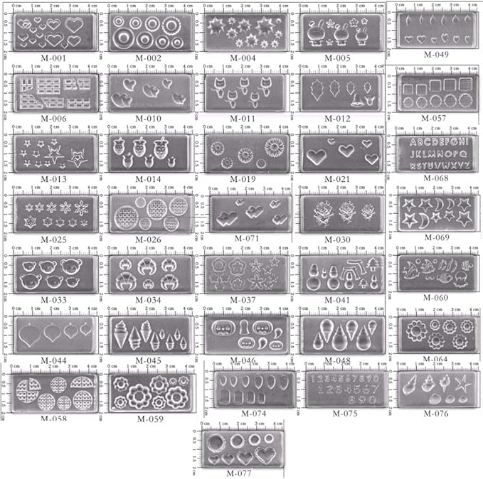 A FEI Silicone Mold 36Pcs Mini Nail Art Silicone Mold Leaves Flower Animals Template Resin Molds Kit