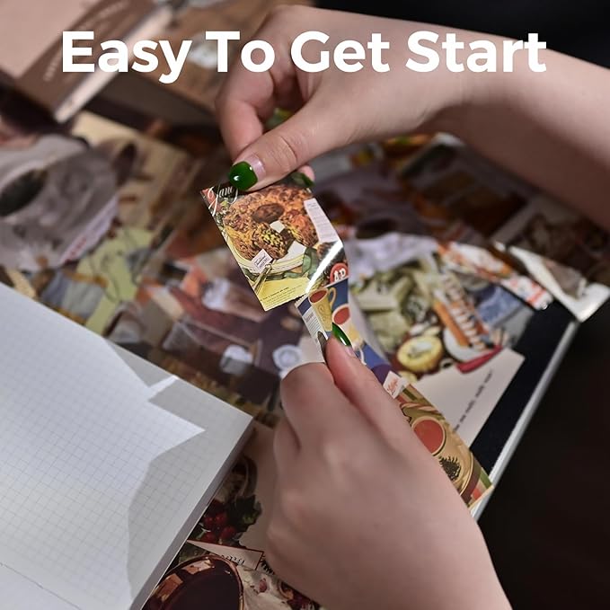 Funto Scrapbooking Kit(123 PCS), Vintage Collection-Coffee Bazaar, Perfect for Bullet Scrapbooking Materials, Planner DIY Arts Craft Collage