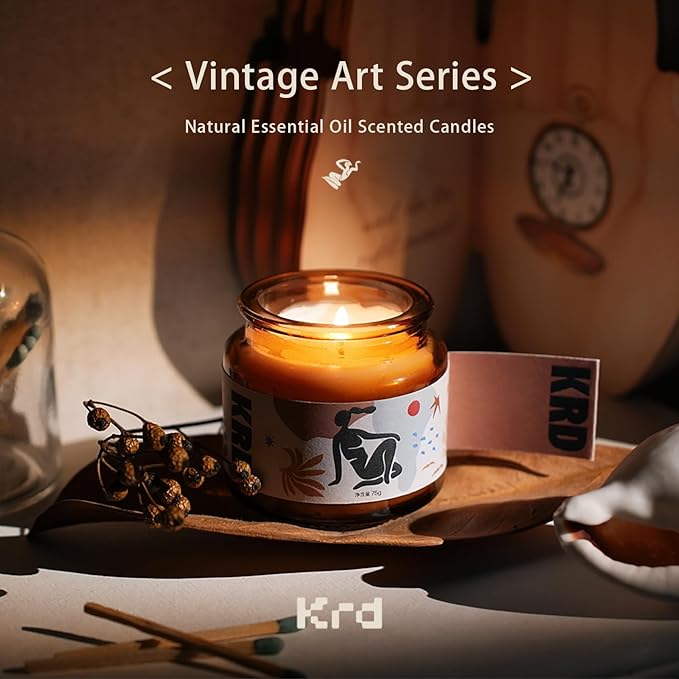 KRD 3X Strong Scented Candles Set, 6 * 2.5oz Coconut Soy Wax, 20H Clean Burn, Birthday & Christmas Candle Gift, 6 Scents
