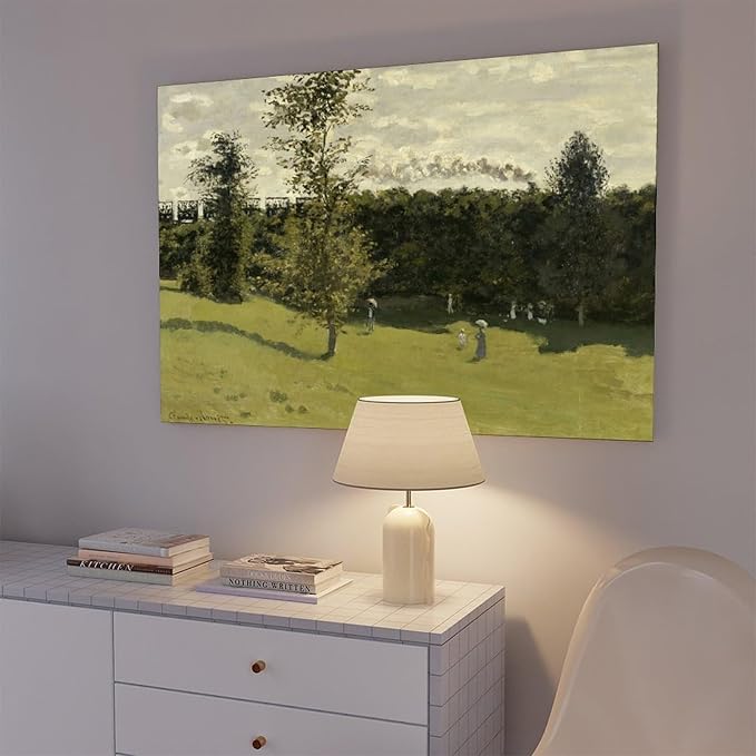 CFIOZYOS 40+ Monet Famous Print Posters Train Dans La Campagne by Claude Monet Impressionism Canvas Poster Bedroom Decor Print Sports Landscape Office Room Decor Gift Frame 24×36inch(60×90cm)