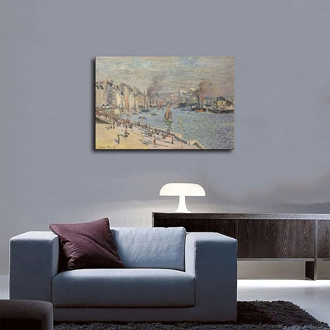 CFIOZYOS 40+ Monet Famous Print Posters Port of Le Havre by Claude Monet Impressionism Poster for Teen Boys Room Wall Art Canvas Painting Print Unframe 12×18inch(30×45cm)