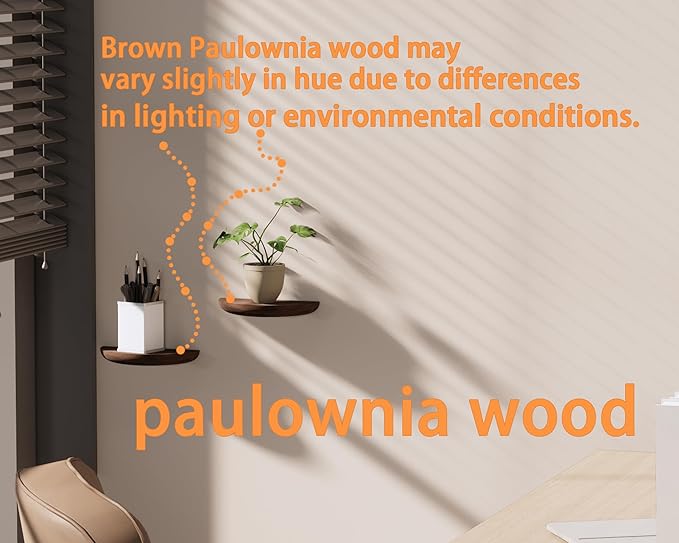Solid Wood Half Round Floating Wall Shelves | Elegant Floating Shelves, Elevate Your Space. Perfect for Living Rooms, Bathrooms, Bedrooms, Offices, Children's Rooms