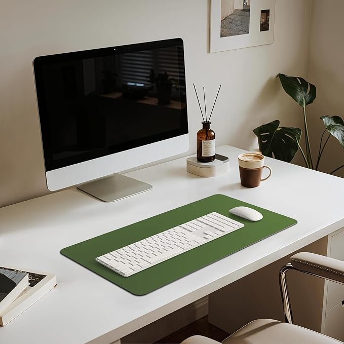 Jotsome Leather Desk Mat, Non-Slip Desk Blotter Pad - Desk Protector for Office, Home, Laptop, and Desktop, Gift for The Holidays or Christmas (Forest Green, 24" x 14")