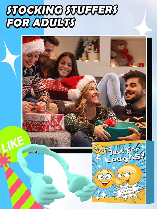 Christmas Stocking Stuffers for Teens Boys Men Adults Gifts: Cell Phone Holder for Desk Funny Gag Gift Unique Gesture Phone Stand Birthday Gifts for Teenager Girls Women White Elephant Cool Stuff