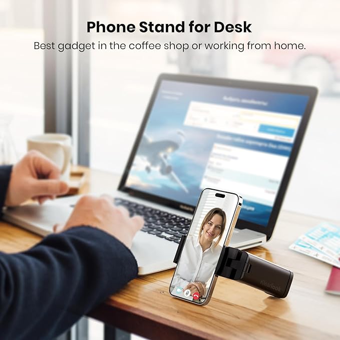 2 PCs Airplane Phone Holder for Christmas Stocking Stuffers, Klearlook 360° Rotation Travel Essentials Phone Mount for Desk, Handsfree Flexible Travel Accessories for Flying, Valentines Day Gift