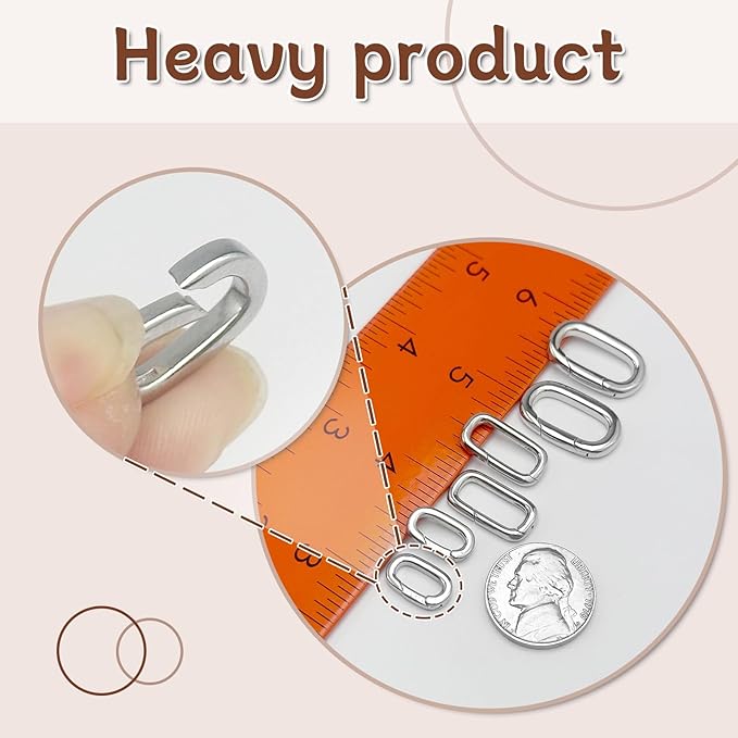 OHINGLT 12Pcs Carabiner Clip Pendant Clasps – Silver Necklace Clasp and Closures, Bracelet Charm Connector for Women (3 Size)
