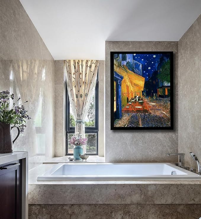 msspart Vincent Van Gogh Canvas Wall Art Cafe Terrace At Night Painting Classic Artwork Picture Print for Home Decor 24"x36"