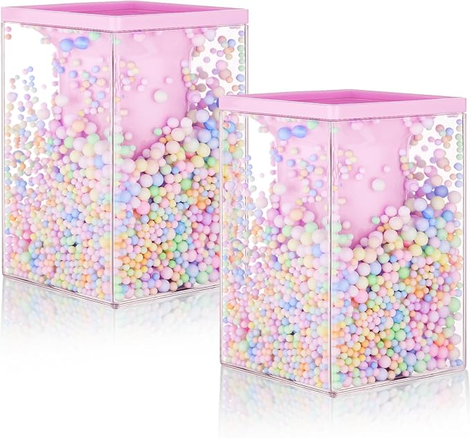 Zonon 2 Pieces Cute Bubble Pen Holder Multi-purpose Desktop Organizer Back to School Gift Kawaii Office Supplies Pastel Desk Accessories Stationery Makeup Brush Holder with Bubble Ball(Pink)