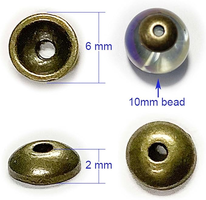 Heather's cf Brass Bead Caps Findings (Fit 10mm 14mm Round Beads) for Jewelry Making