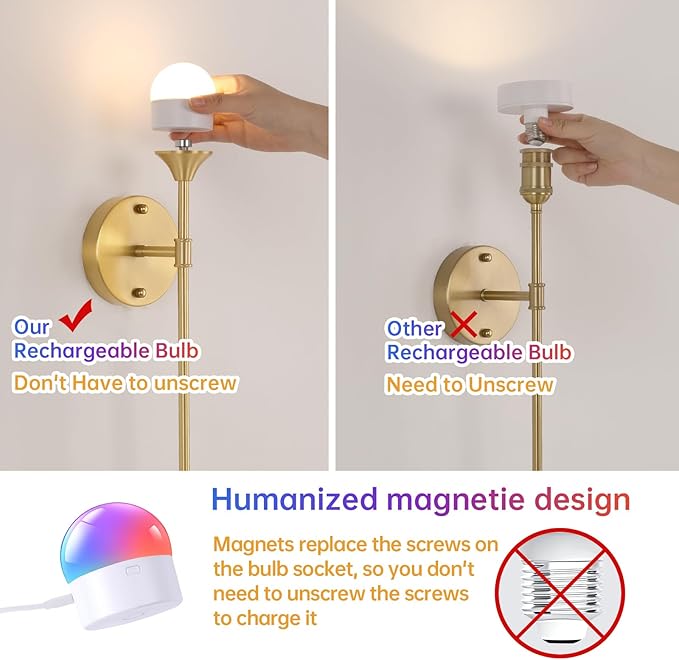 Battery Operated Wall Sconce Set of 2, Green Tulip Vintage Wall Light Fixture Rechargeable 5000mAh Battery Powered Wall Lamp with Remote for Living Room Bathroom