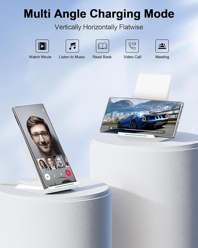 Fast Wireless Charger, [2 Pack] NANAMI Qi Certified Wireless Charging Stand for iPhone 17/17 Air/17 Pro/17 Pro Max/16/15/14/13/12,10W for Samsung Galaxy S25/S25+/S25 Ultra/S24/S23/S22, Pixel 6/5/4XL