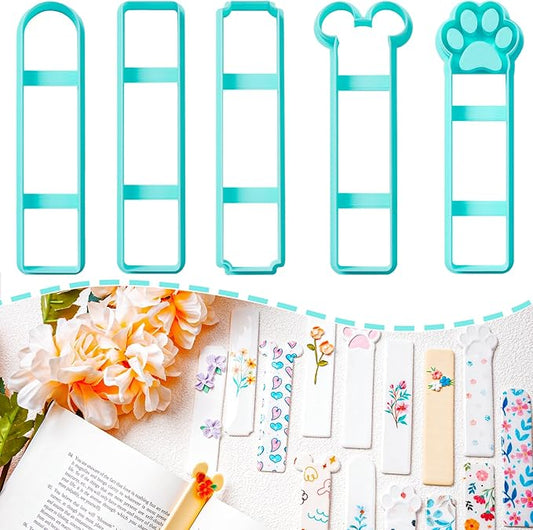 Bookmarks Polymer Clay Cutters, Bookmark Creator for Polymer Clay Jewelry, 5 Pcs Reading Clay Cutters for Making Earrings Jewerly, Clay Earring Cutters, Polymer Clay Earrings Tools