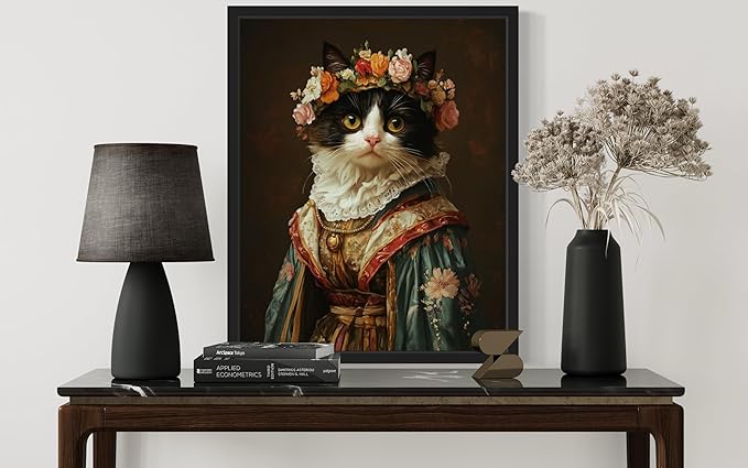 Greek Goddess Cat Art Poster Print, Cat Kitten Painting Humor Portrait Pet Artwork Decor Gallery A8 (Greek Goddess Cat, 8 x 10 inches, Unframed)