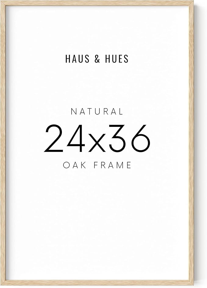 HAUS AND HUES 24''x36'' Beige Oak Wood Frames Set of 1-24x36 Natural for Posters, Frame Wood, Poster Wall, Light Picture (Beige Oak)