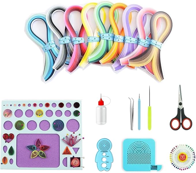 Quilling Paper Set for Beginners with 36 Colors 900 Strips 3MM Quilling Papers Quilling Template Board Quilling Comb Quilling Curling Coach Quilling Slotted Pen