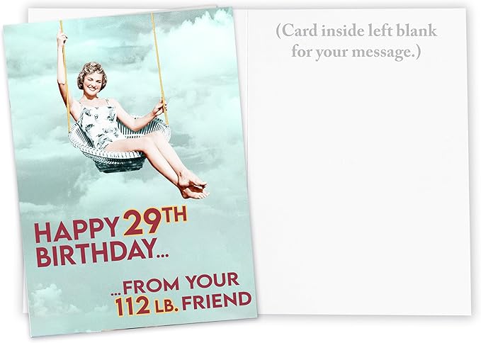 Funny Birthday card for women, friend, sister, daughter, mother - vintage woman photo Birthday greeting for 29 year olds - and all ages!