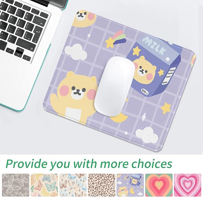 Seorsok Cute Bear Mouse Pad,Mouse Mat Square Waterproof Mouse Pad Non-Slip Rubber Base Mouse Pads for Office Laptop,9.5"x7.8"x0.12" Inch