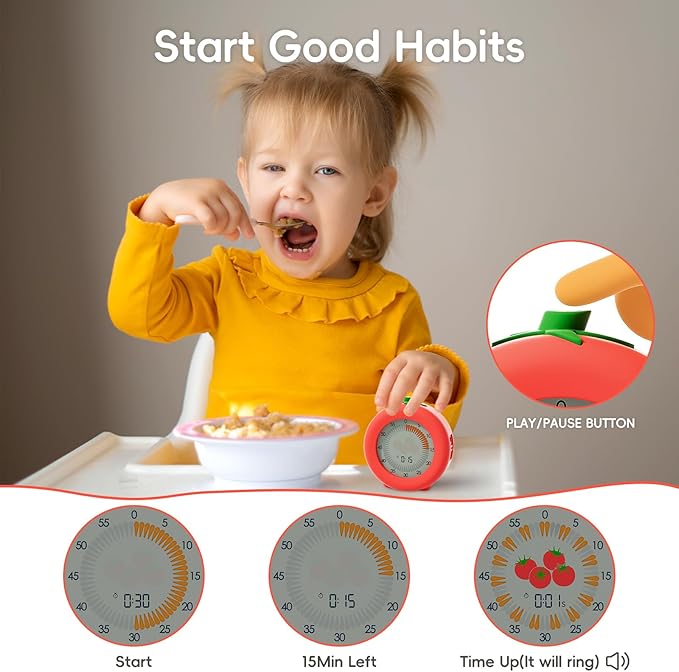 Visual Timer for Kids, 299-Minute Cute Kids Pomodoro Countdown Timer, Visual Timer for Classroom, Kitchen, Office Desk and Meetings