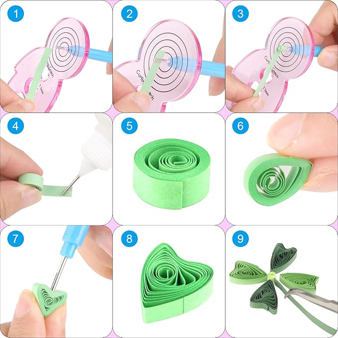 TUPARKA 15 PCS Paper Quilling Kits with 29 Colors 600 Strips Quilling Paper DIY Design Drawing Handcraft Tool
