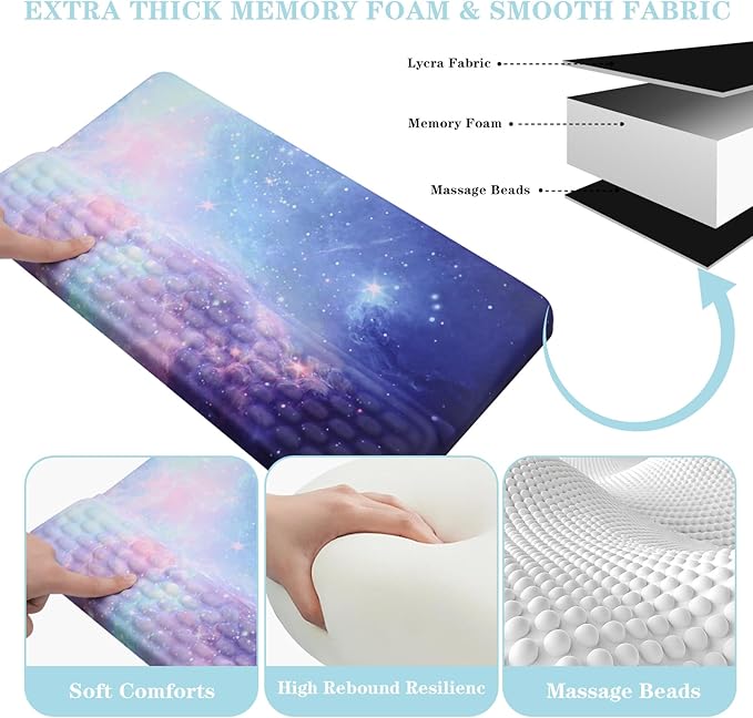 Computer Keyboard Stand Pad with Wrist Rest, Ergonomic Comfy Tilted Keyboard Holder, Keyboard Tray Support for Office Home (Galaxy Blue)