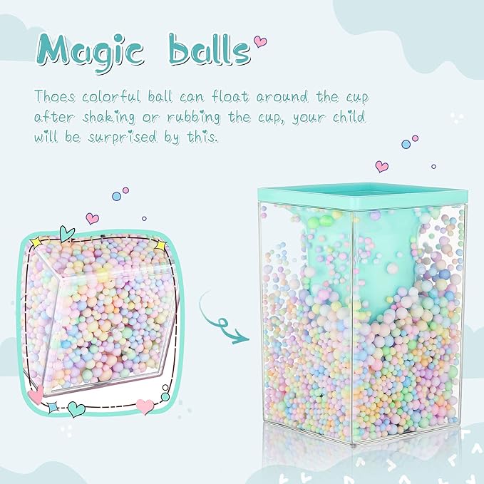 2 Pieces Cute Bubble Pen Holder Multi-purpose Desktop Organizer Back to School Gift Kawaii Office Supplies Pastel Desk Accessories Stationery Makeup Brush Holder with Bubble Ball (Blue and Green)