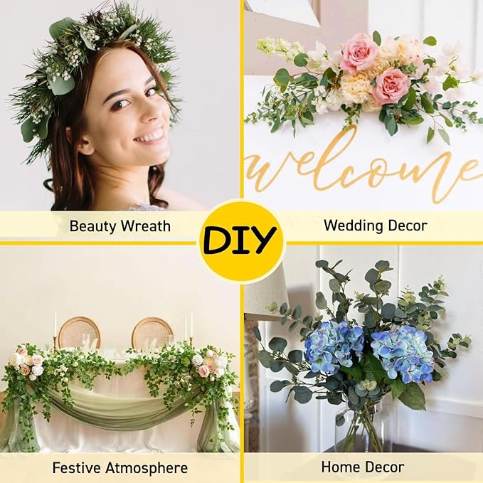 24PCS Dried Eucalyptus & Silver Dollar Leaves Bundle - 17" Large Real Eucalyptus Leaves for Shower, Home Decor, Bathroom, Dried Flowers, Christmas Garland