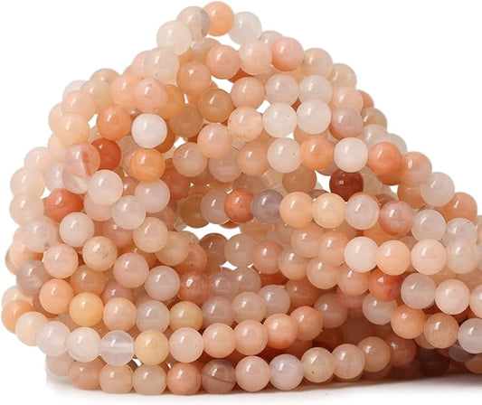 60PCS 6mm Natural Pink Aventurine Round Loose Beads for Jewelry Making DIY Bracelet Necklace Materials 1 Strand 15"