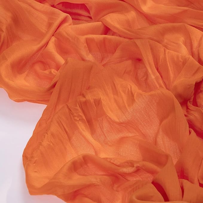 Socomi 10pcs Orange Valentine's Day Cheesecloth Table Runner Boho Rustic Gauze 120 inch 10FT Cheese Cloth Runner for Wedding Party Baby Shower Birthday Home Decor Holiday Decorations