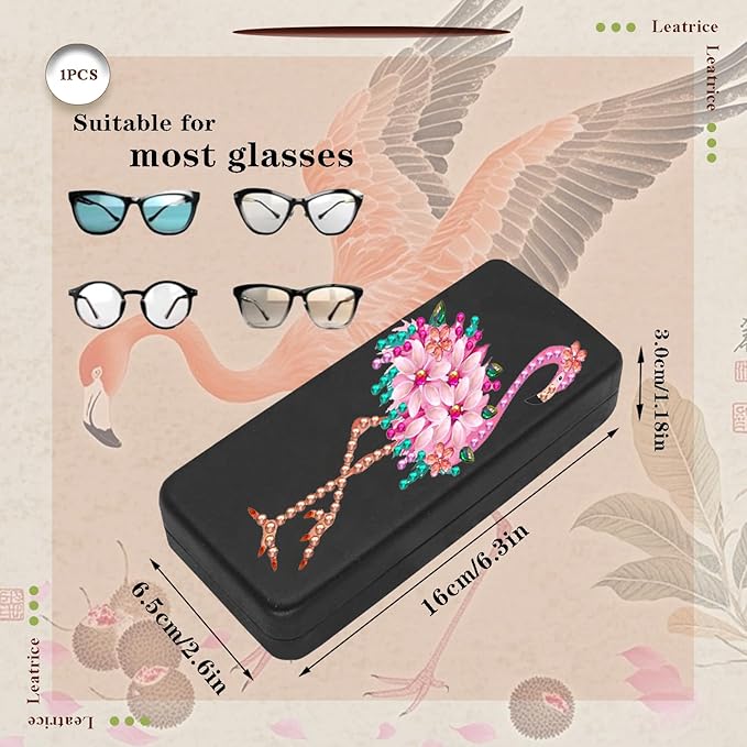 Leatrice Diamond Art Kits for Adults Small Diamond Painting Kit Gem Art Paint by Diamonds Dots Eyeglasses Case for Beginner Women