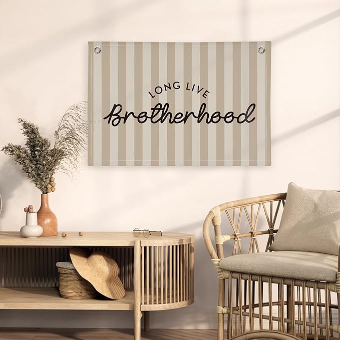 Long Live Brotherhood Boys Room Decor，Brother Playroom Bedroom Wall Decor Hanging Flag Banners, Nursery Toddler Kids Room Decoration 30x20 boyroom