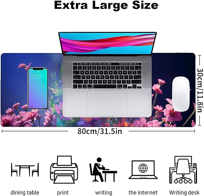 Ladybug Gaming Mouse Pad, Office Desk Mat, Anti-Slip Rubber Base Cool Aesthetic Mouse Pads for Computer Laptop Keyboard School Home Desktop Gamer Home Accessories Decor 31.5" x 11.8"