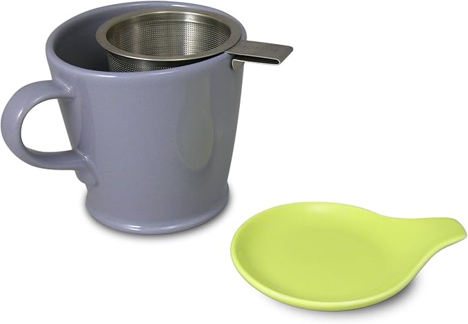 FORLIFE Hook Handle Tea Infuser and Dish Set, Lime