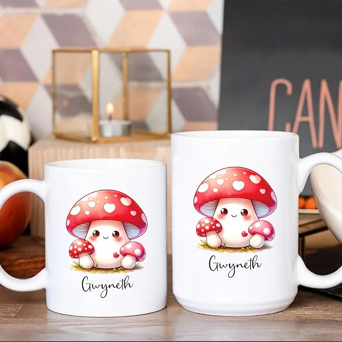 Customized Mushroom Coffee Mug Gifts For Vegetable Lovers, Mushroom Mugs, Personalized Mushroom Ceramic Mug With Name, Vegetable Cup Gift, Custom Mushroom Travel Mug, Vegan White Tea Cup 11oz 15oz