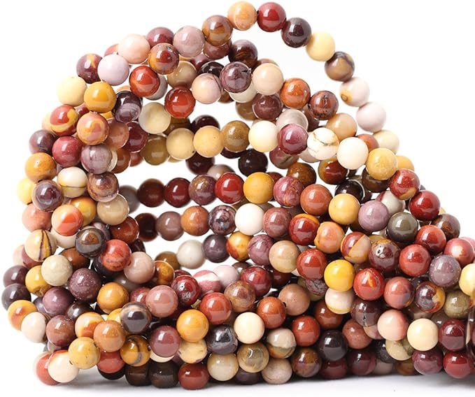 60PCS 6mm Natural Moonkaite Jasper Gemstone Round Loose Beads for Jewelry Making DIY Handmade 1 Strand 15"